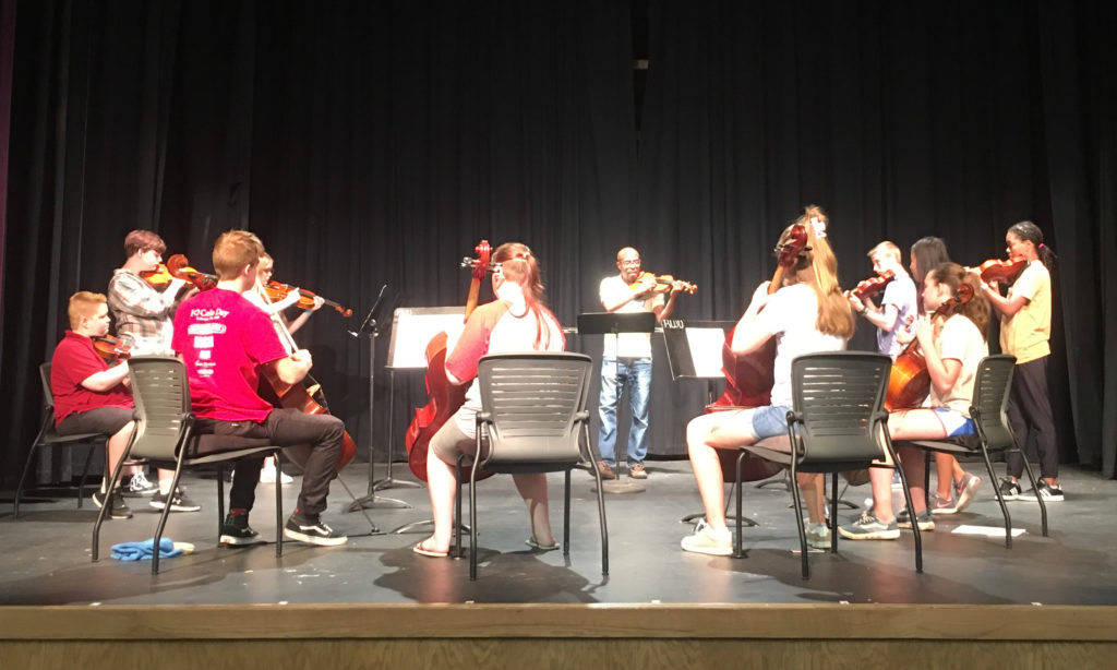 Dr. Rosario coaching Chamber Music Concepts Class